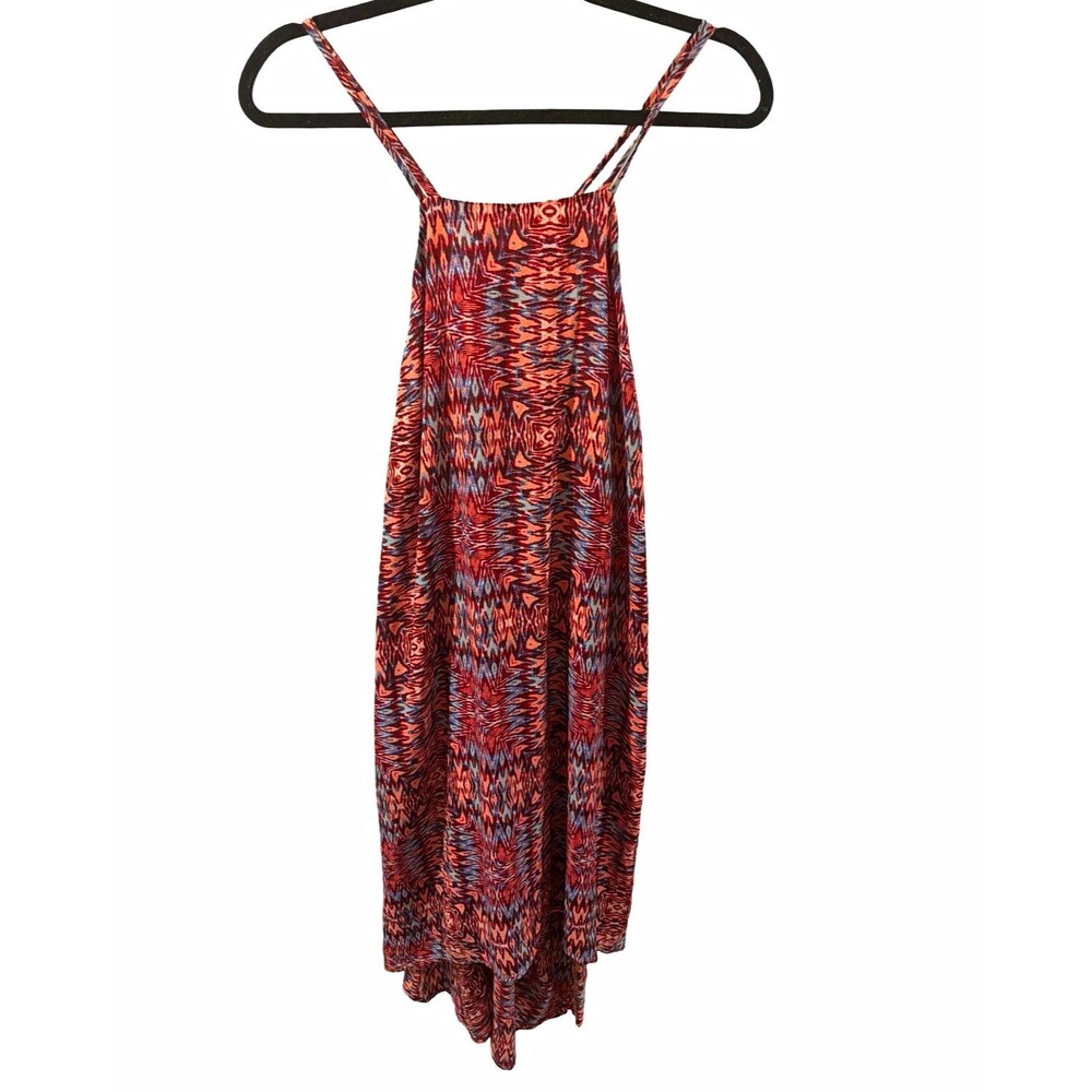 GB Women’s Multicolor Geometric Strappy Scoop Neck Midi Slip Dress sz lg